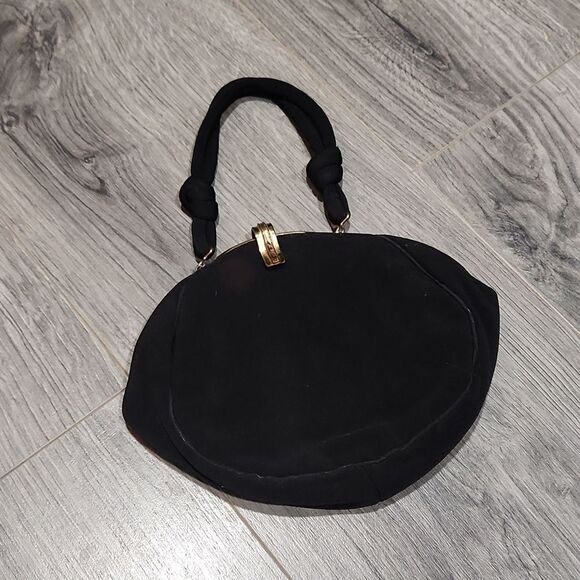 Black Vinage Round Mini Evening Bag - Picture 1 of 7